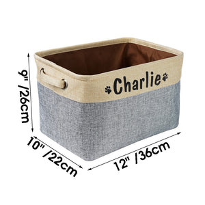 Personalisierter Aufbewahrungskorb für Hundespielzeug aus Nylon-Canvas