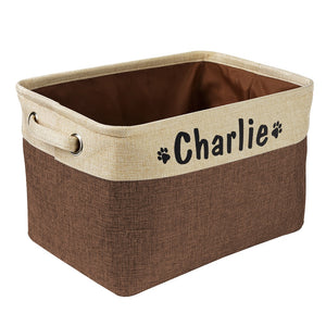Personalisierter Aufbewahrungskorb für Hundespielzeug aus Nylon-Canvas