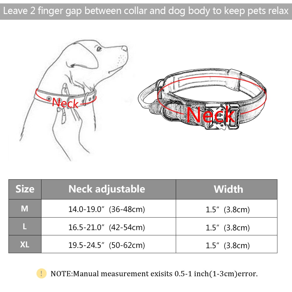 Militär-Hundehalsband robustes taktisches Hundehalsband verstellbar Nylon