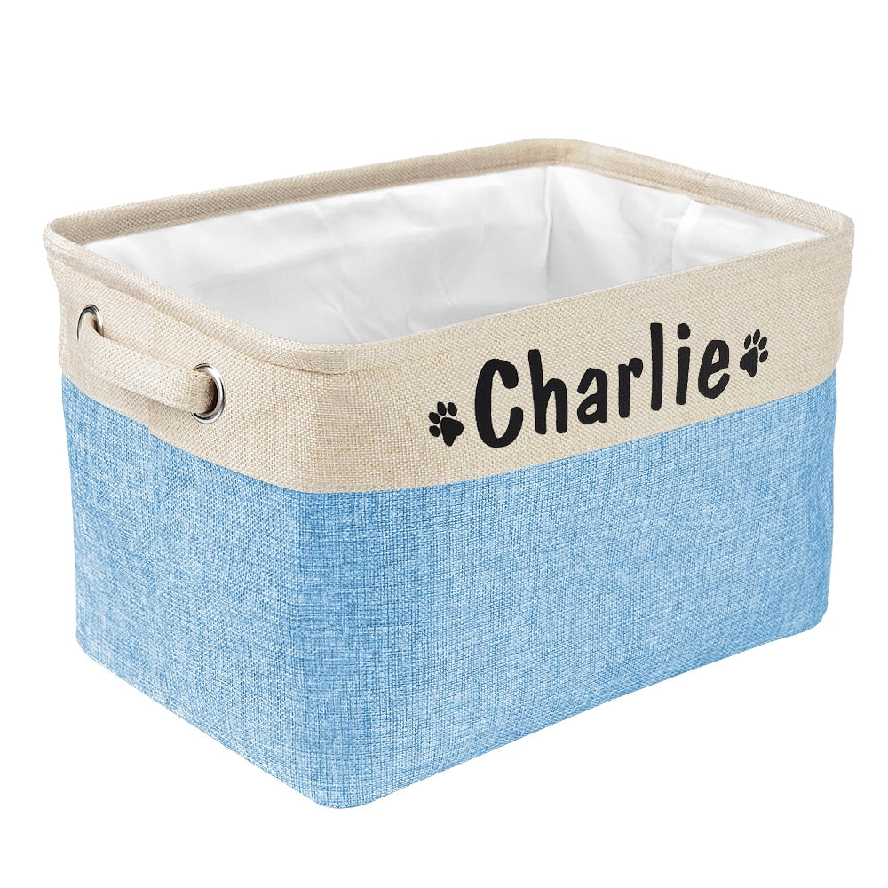 Personalisierter Aufbewahrungskorb für Hundespielzeug aus Nylon-Canvas