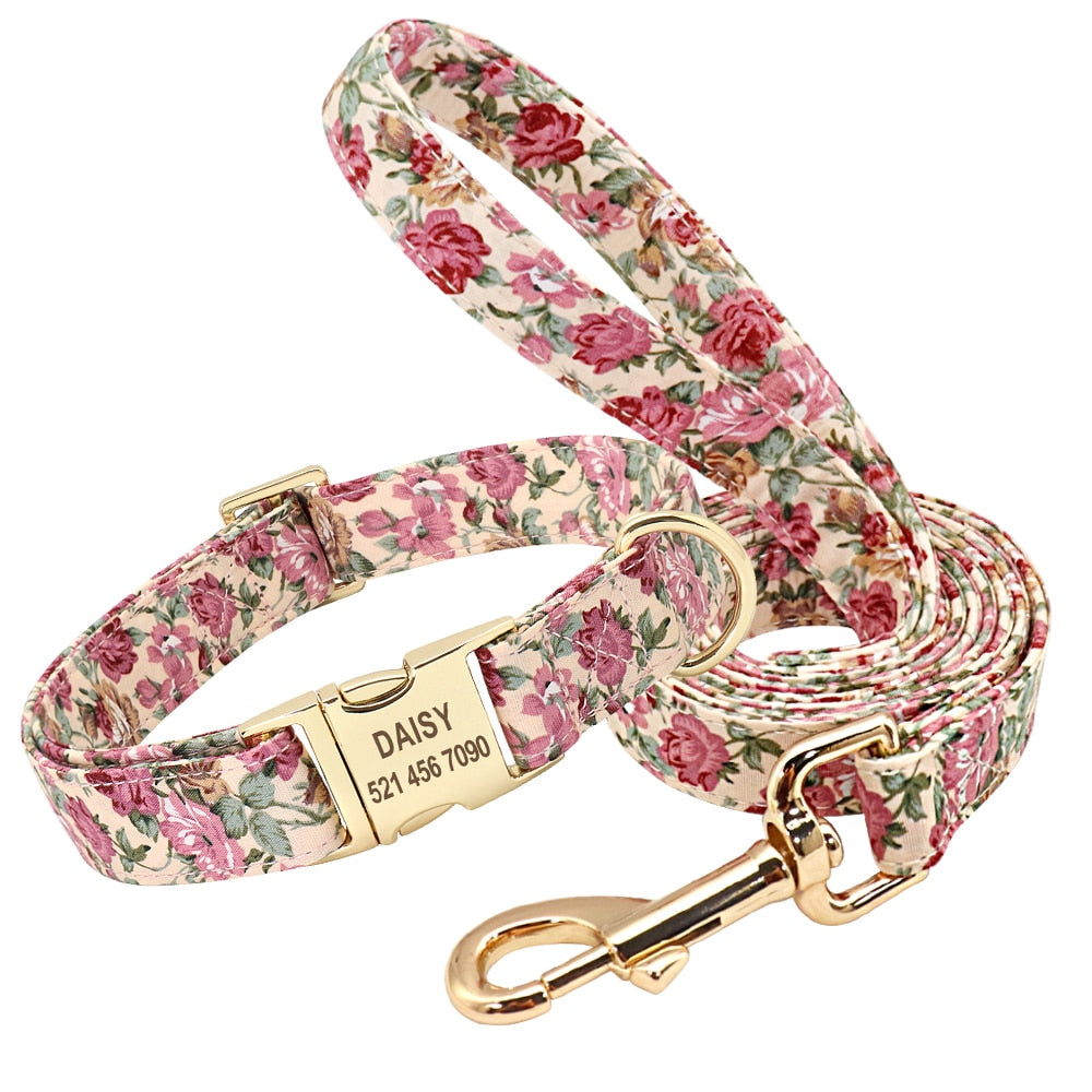 Personalisiertes Halsband Gravur Leine Name Telefonnummer Beuteltasche