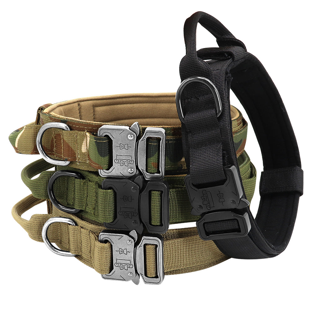 Militär-Hundehalsband robustes taktisches Hundehalsband verstellbar Nylon