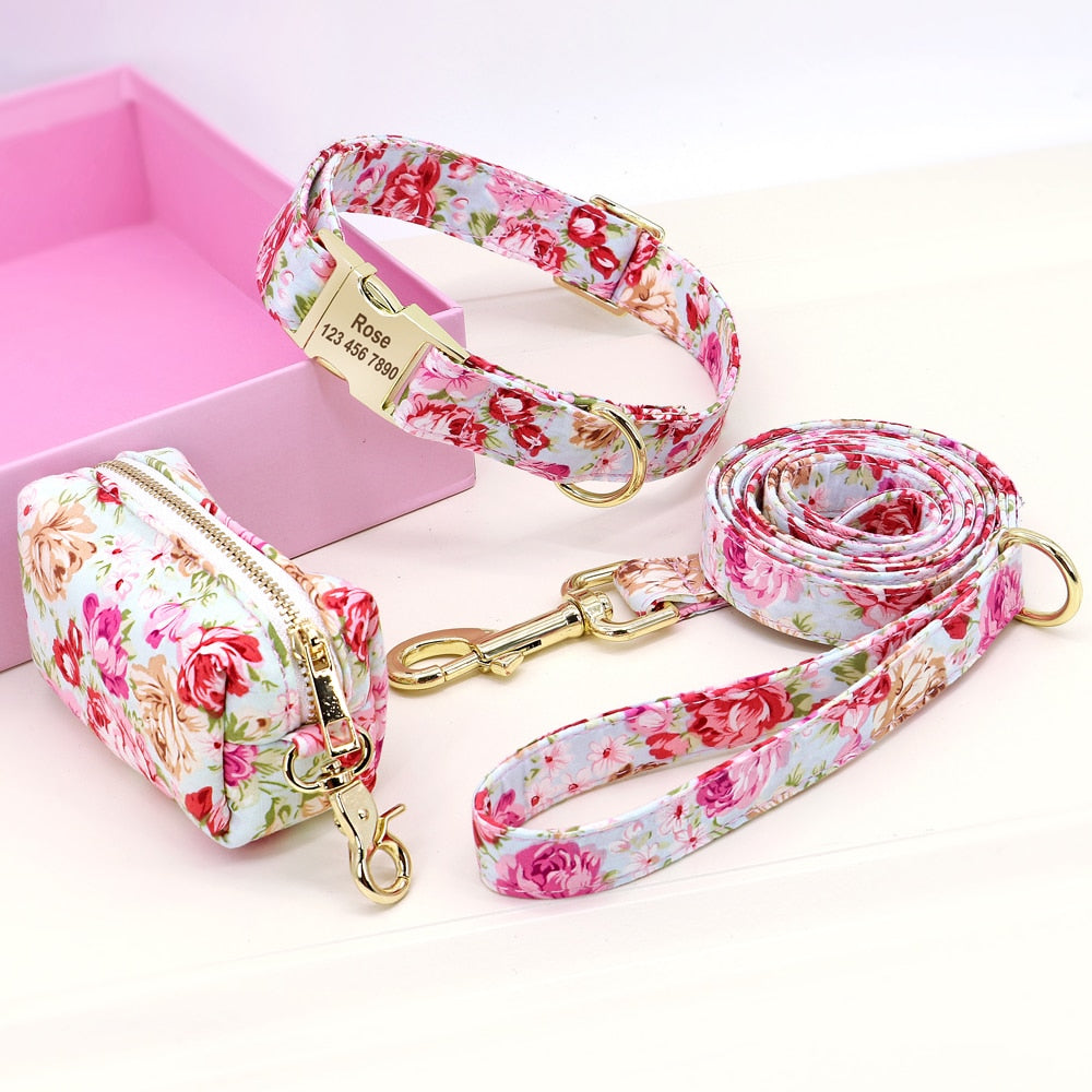 Personalisiertes Halsband Gravur Leine Name Telefonnummer Beuteltasche