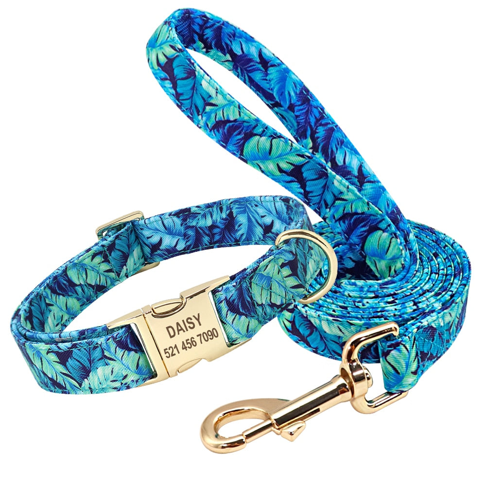 Personalisiertes Halsband Gravur Leine Name Telefonnummer Beuteltasche