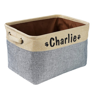 Personalisierter Aufbewahrungskorb für Hundespielzeug aus Nylon-Canvas