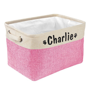 Personalisierter Aufbewahrungskorb für Hundespielzeug aus Nylon-Canvas