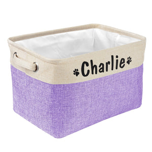 Personalisierter Aufbewahrungskorb für Hundespielzeug aus Nylon-Canvas