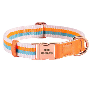Hunde Halsband rosegold Schnalle persönliche Gravur gewebtes Nylon