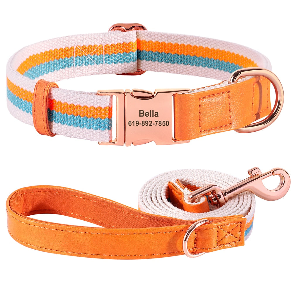 Hunde Halsband rosegold Schnalle persönliche Gravur gewebtes Nylon