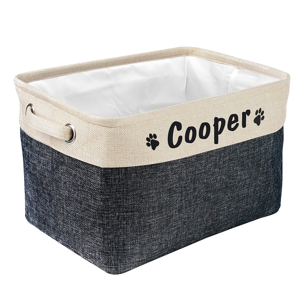 Personalisierter Aufbewahrungskorb für Hundespielzeug aus Nylon-Canvas