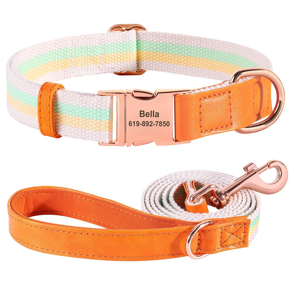 Hunde Halsband rosegold Schnalle persönliche Gravur gewebtes Nylon