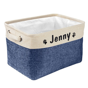 Personalisierter Aufbewahrungskorb für Hundespielzeug aus Nylon-Canvas