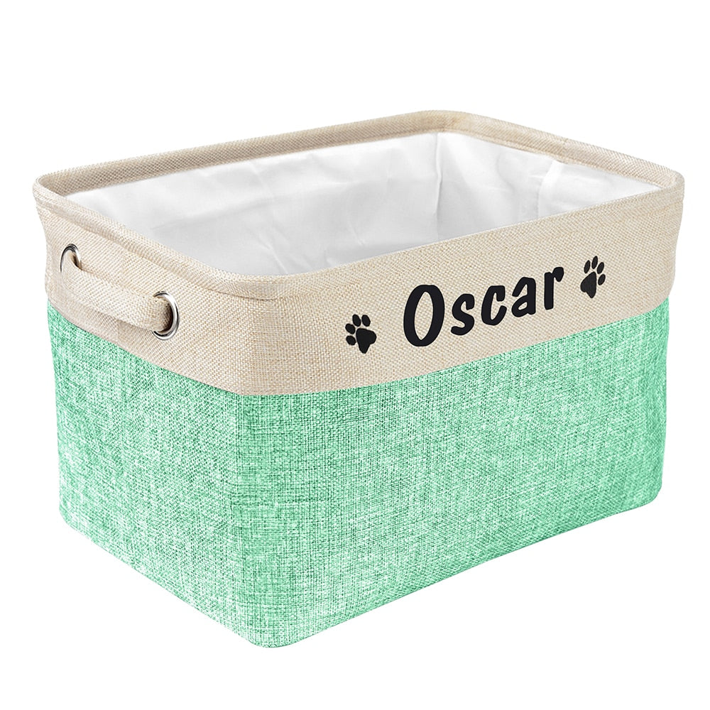 Personalisierter Aufbewahrungskorb für Hundespielzeug aus Nylon-Canvas