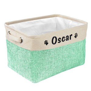 Personalisierter Aufbewahrungskorb für Hundespielzeug aus Nylon-Canvas