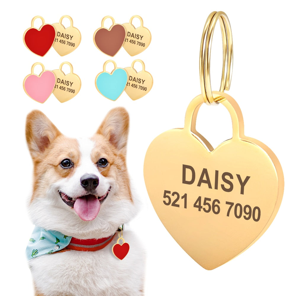 Personalisiertes ID Tags Herzform Name Tag Gravur