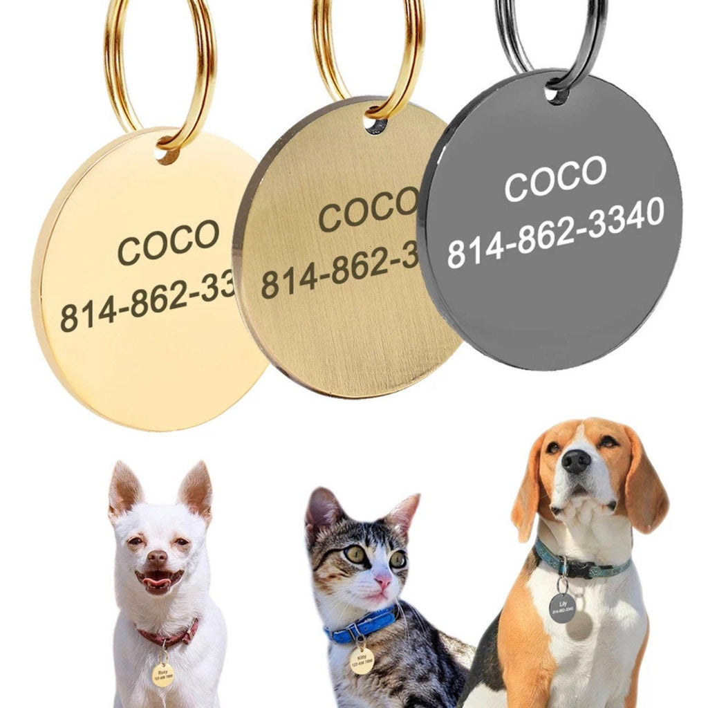 Hundemarke DogTag Hundeanhänger Halsband Münze personalisiert Name Telefonnummer