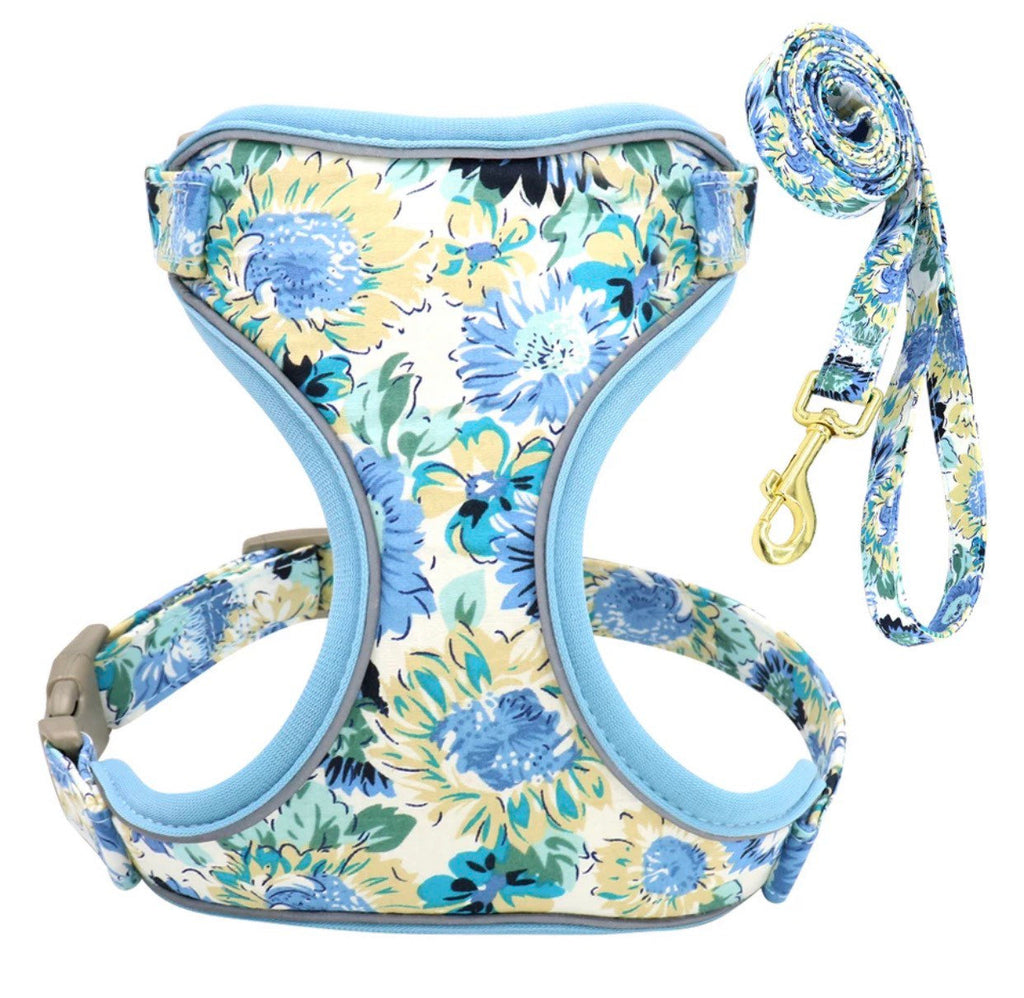 Set Hundegeschirr Brustgurt Blumen Design