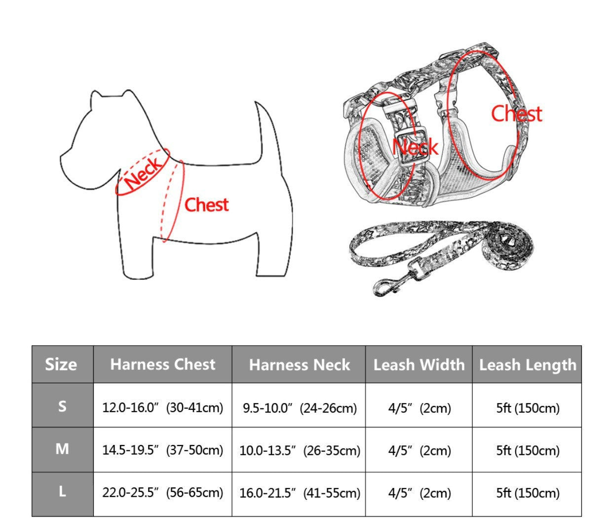 Set Hundegeschirr Brustgurt Blumen Design