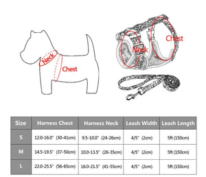 Set Hundegeschirr Brustgurt Blumen Design