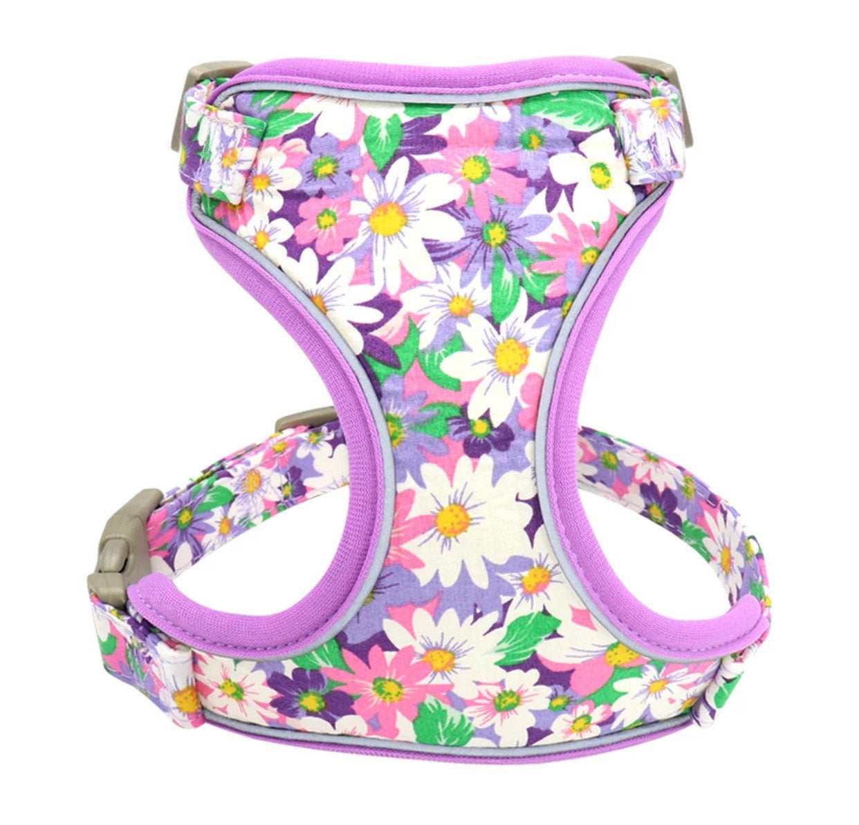 Set Hundegeschirr Brustgurt Blumen Design