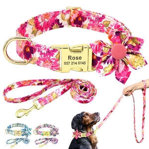 personalisiertes Nylon Hundehalsband Leinen Set