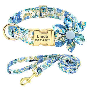personalisiertes Nylon Hundehalsband Leinen Set