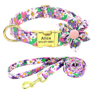 personalisiertes Nylon Hundehalsband Leinen Set