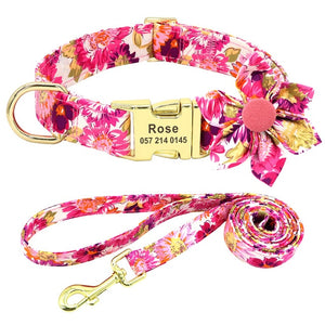 personalisiertes Nylon Hundehalsband Leinen Set