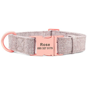 Halsband mit Rosegoldschließe Fischgrätenmuster